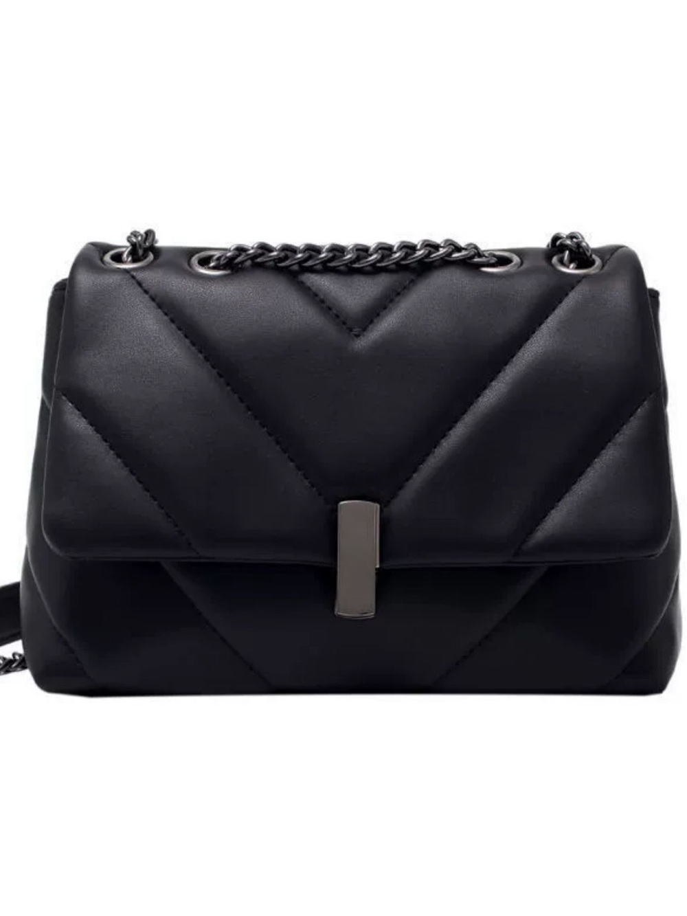 🖤Quilted Chevron Chain Shoulder Bag in Black
